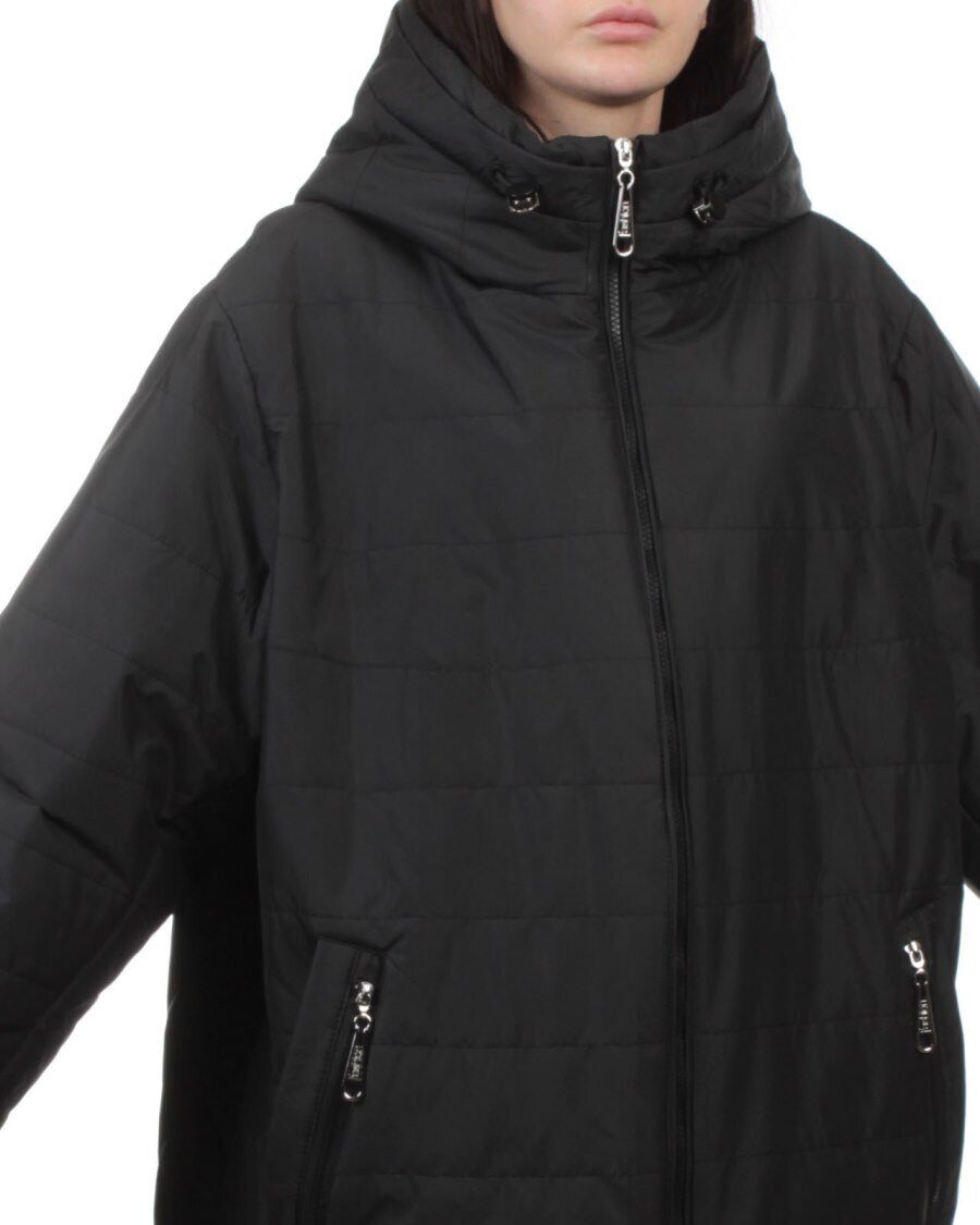 F-801 BLACK Куртка демисезонная женская (100 гр. холлофайбер)