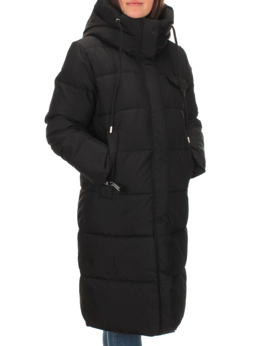 2208 BLACK Пальто зимнее женское Flance Rose (200 гр. холлофайбер)