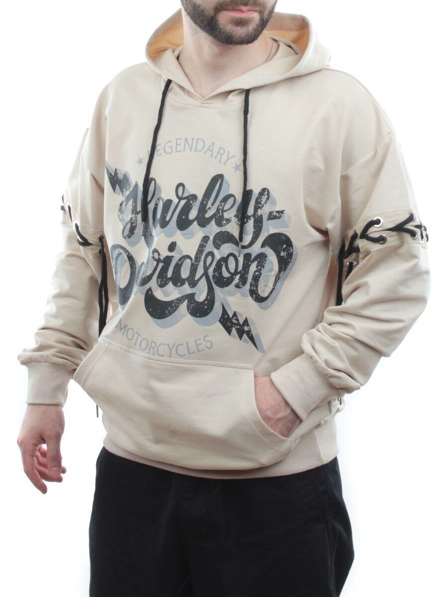 11031 BEIGE Толстовка мужская (75% хлопок, 20% полиэстер, 5% спандекс)