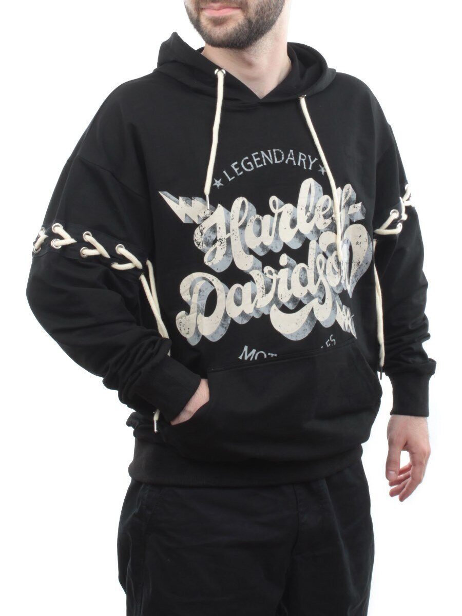 11031 BLACK Толстовка мужская (75% хлопок, 20% полиэстер, 5% спандекс)