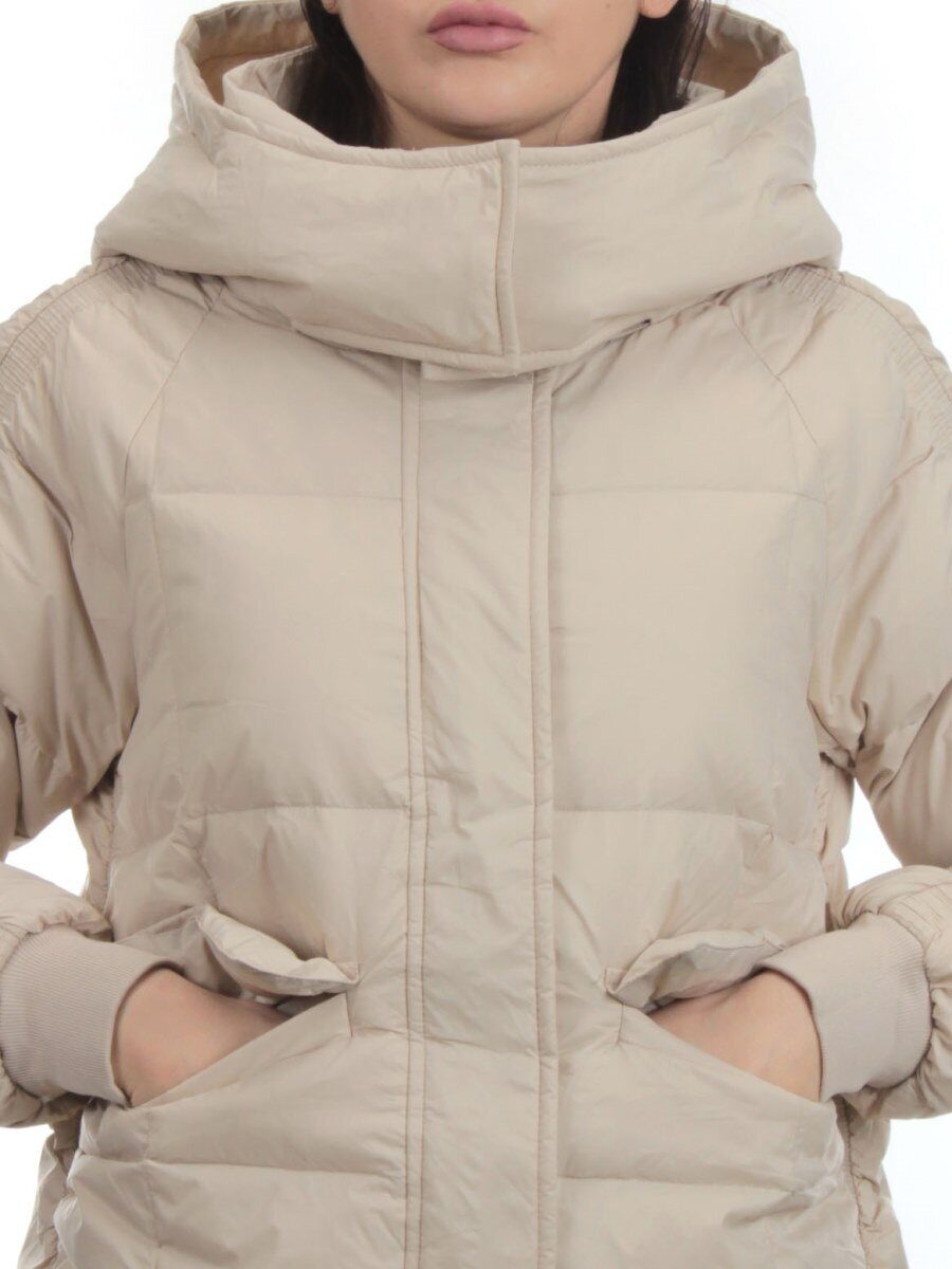 3064 BEIGE Пуховик зимний женский (80% пух, 20% перо)