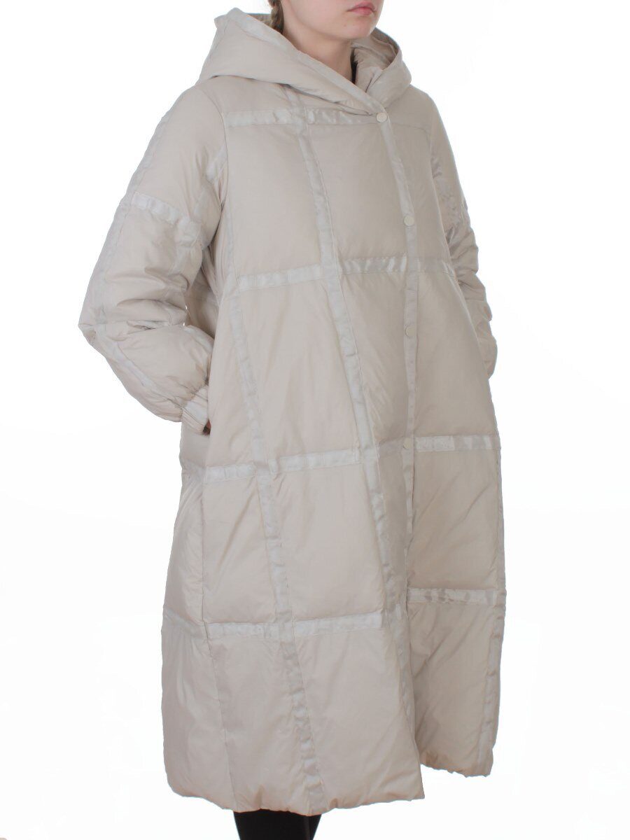 3065 LT. BEIGE Пальто пуховое зимнее женское (утиный пух)