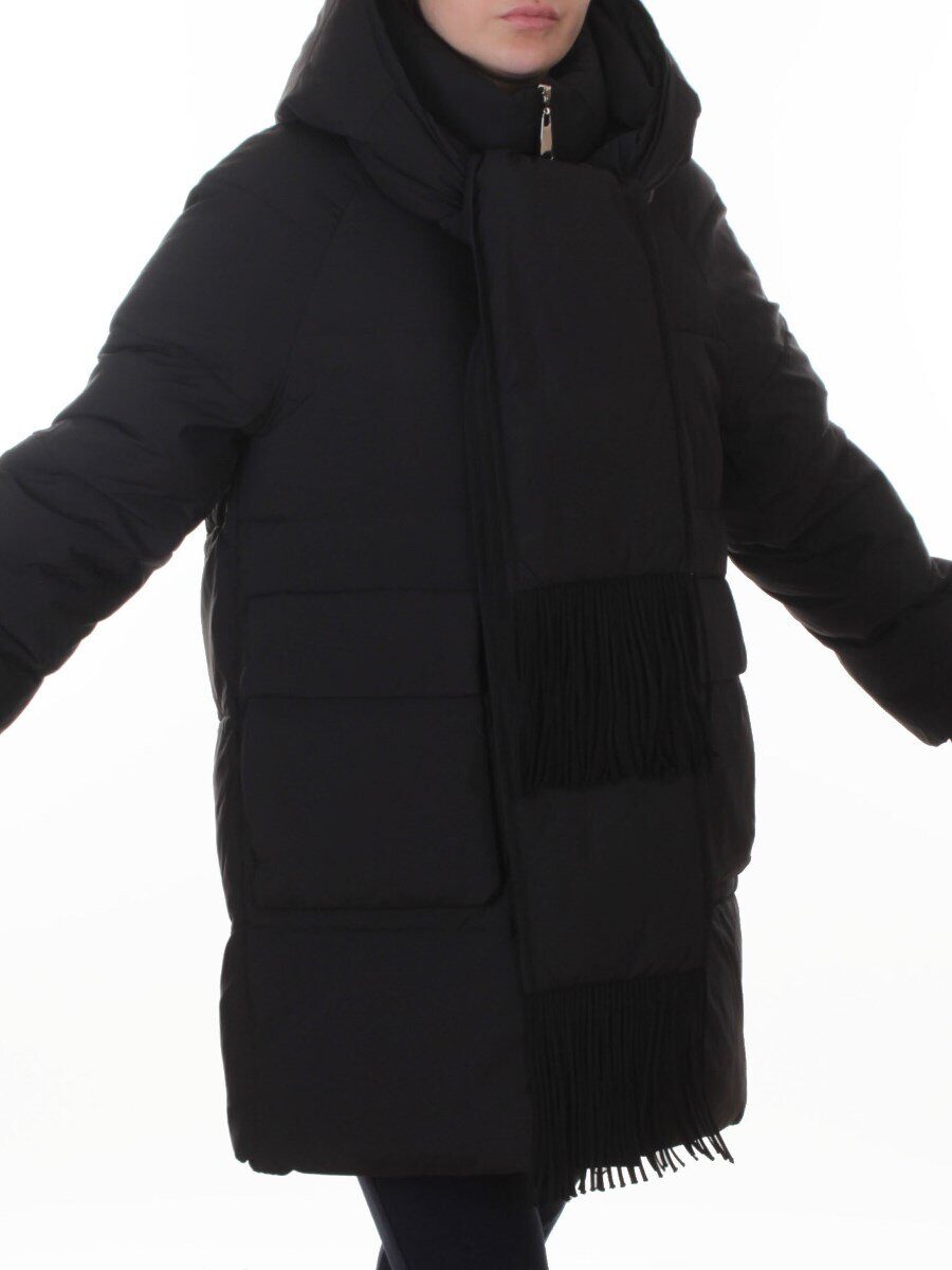 H781 BLACK Куртка зимняя женская (200 гр. холлофайбер)