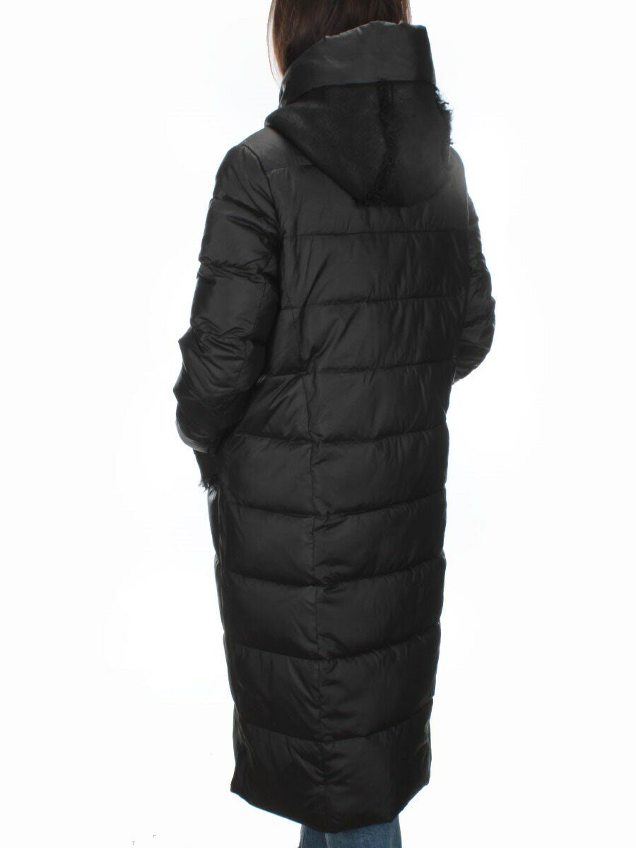 C1076 BLACK Пальто зимнее женское (200 гр. холлофайбер)