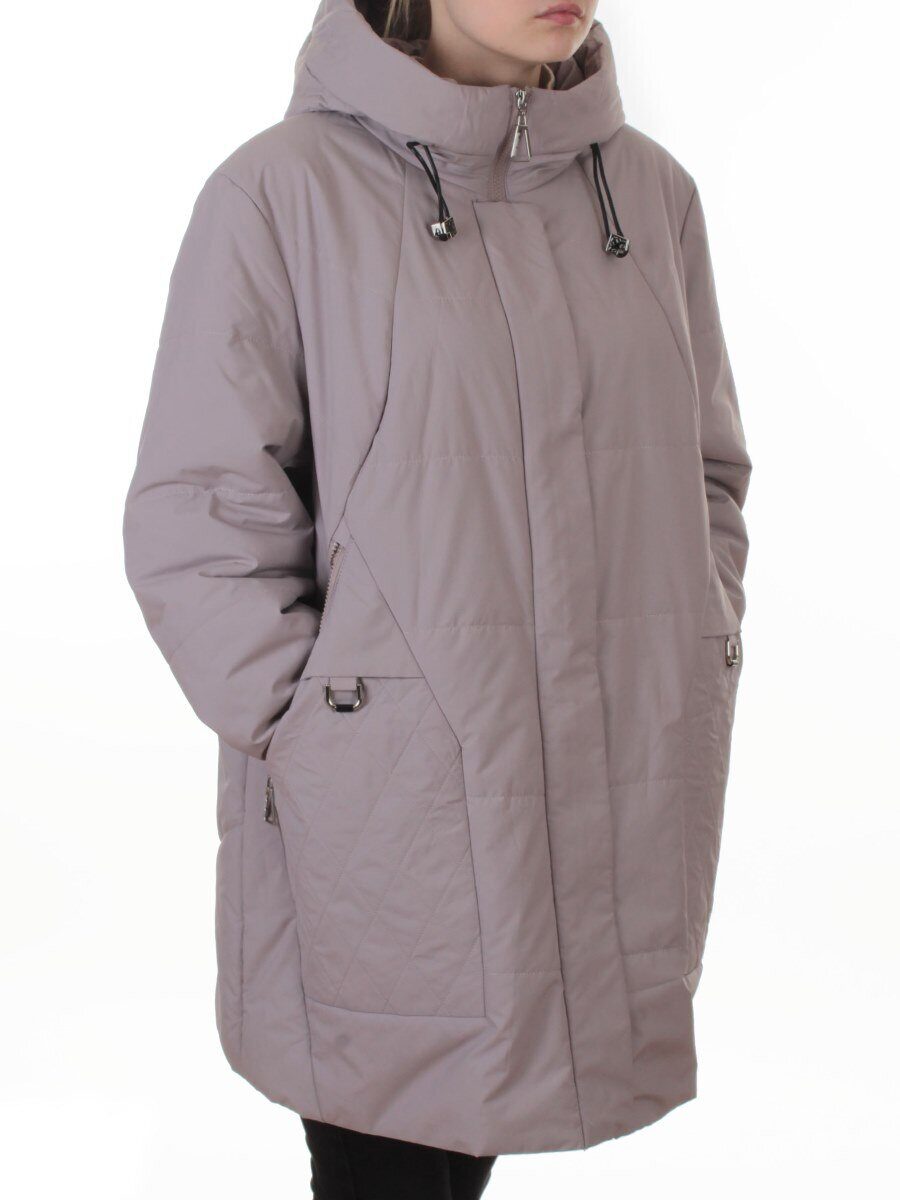 B-617 PINK/GREY Куртка демисезонная женская (100 гр. холлофайбер)