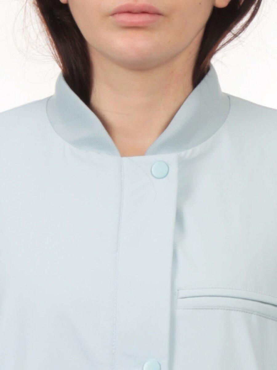 H24-608 LT. BLUE Куртка бомбер демисезонная женская (100 гр. синтепон)