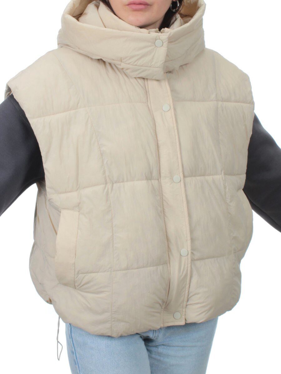24001 BEIGE Жилет утепленный женский (100 гр. холоффайбер)