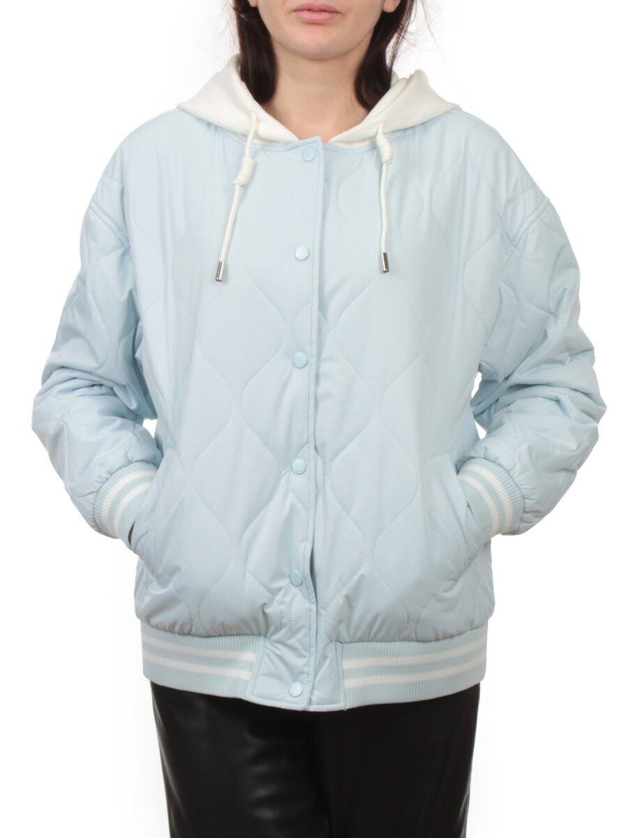 H24-90 LT. BLUE Куртка бомбер демисезонная женская (100 гр. синтепон)