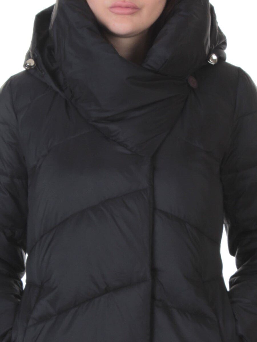 3067 BLACK Пальто пуховое женское (утиный пух)
