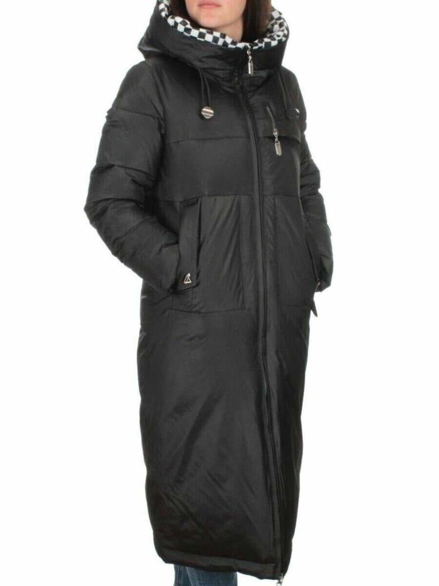 9120 BLACK Пальто зимнее женское (200 гр. холлофайбера)