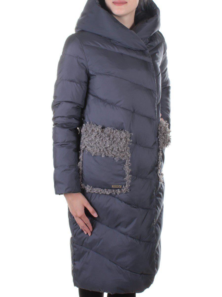 8115 GRAY/PURPLE Пальто зимнее женское Jarius