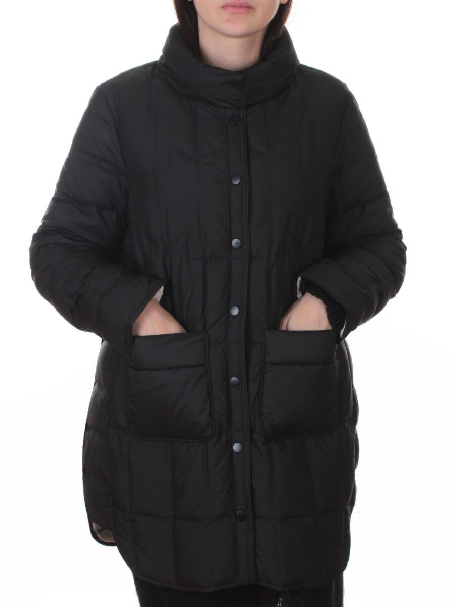 H24-332 BLACK Куртка пуховая облегченная женская (белый утиный пух)