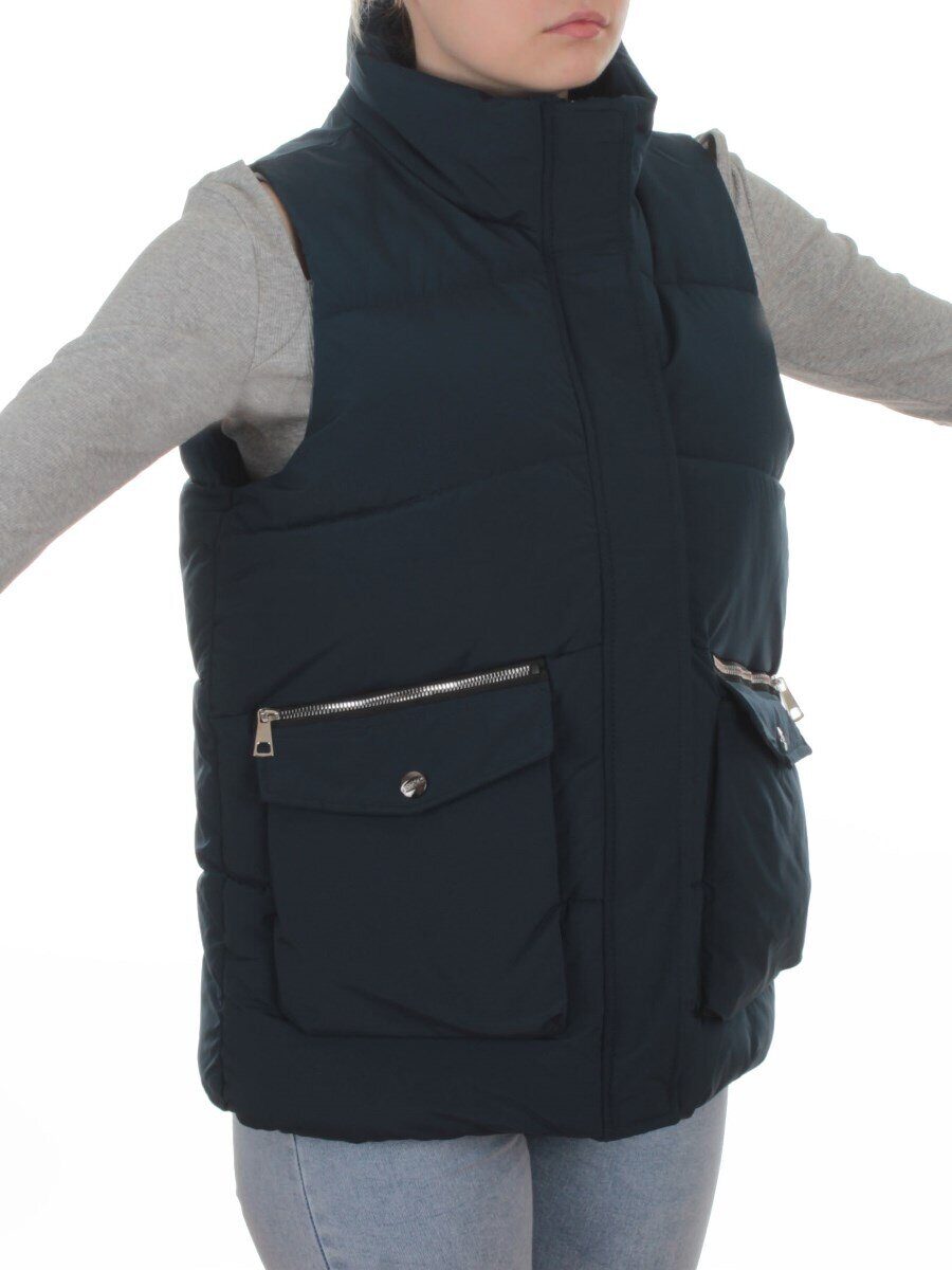 793 DK. BLUE Жилет зимний утепленный женский (150 гр. холлофайбер)