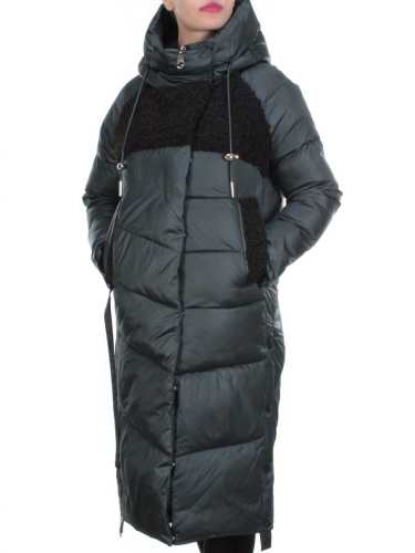 Y21638 DARK GREEN Пальто женское зимнее MEIYEE (200 гр. холлофайбера)