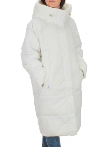 22369 WHITE Пальто зимнее женское (200 гр. холлофайбера)