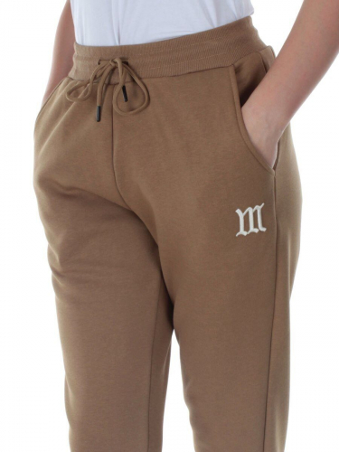 E752 DK. BEIGE Брюки спортивные утепленные женские (хлопок 95%, полиэстер 5%)
