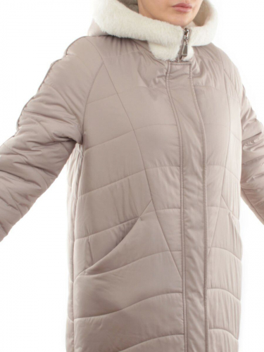 2660 BEIGE Пальто двухстороннее женское еврозима (100 гр. холлофайбер)