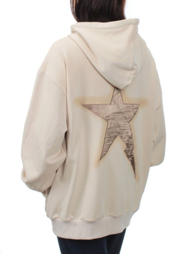 3267 BEIGE Толстовка на молнии женская (95% хлопок, 5% спандекс)