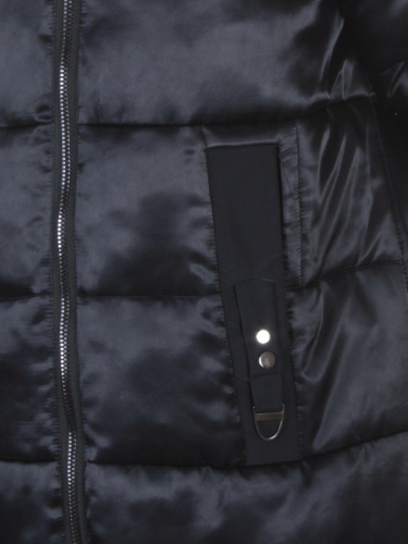 2235 BLACK Пальто стеганое зимнее Qirikui