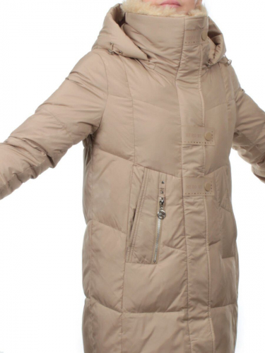 9101 BEIGE Пальто зимнее женское (170 гр. холлофайбер)