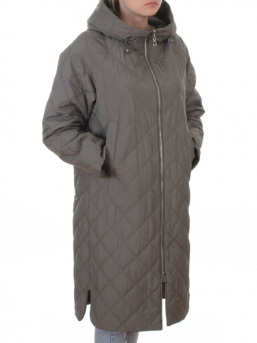 9610 GRAY/GREEN Куртка стеганная демисезонная женская (100 гр. холлофайбер)