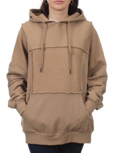 3258 BROWN Худи женское (95% хлопок, 5% эластан)
