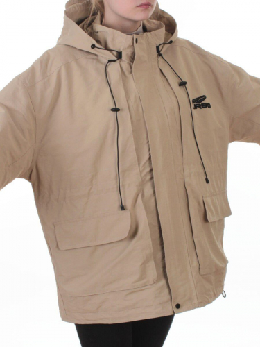 3096 BEIGE Куртка демисезонная женская (100 гр. холлофайбер)