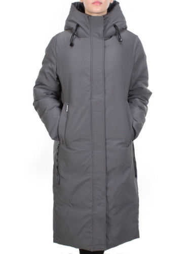 2233 DARK GRAY Пальто женское зимнее AKIDSEFRS (200 гр. холлофайбера)