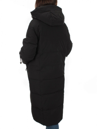 H303 BLACK Пальто зимнее женское (200 гр. холлофайбер)