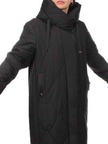 1119 BLACK Пальто зимнее облегченное женское (холлофайбер 150 гр.)