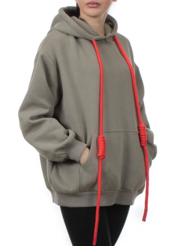 2226 GRAY GREEN Толстовка женская (85% хлопок, 10% полиэстер, 5% спандекс)