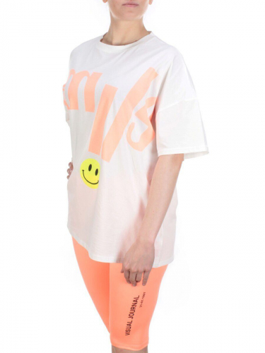 KD-792 WHITE/CORAL Костюм-двойка женский 7986 TREND