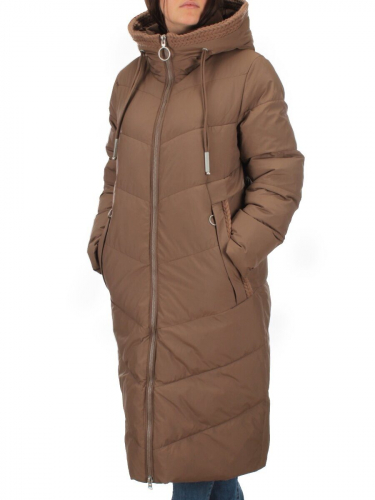 126 BROWN Пальто зимнее женское (200 гр. холлофайбер)