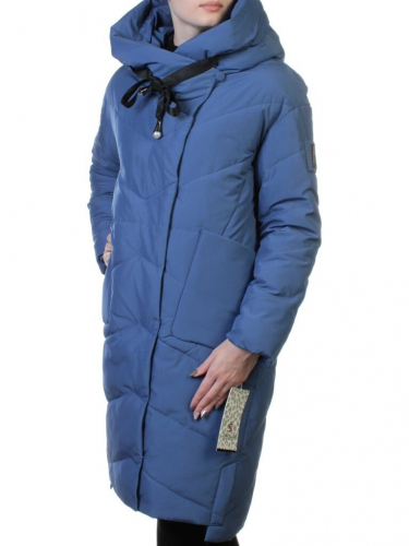 8058 GRAY/GREEN Пальто женское зимнее (био-пух)