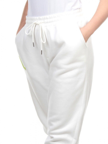 M041 WHITE Брюки спортивные женские на флисе (100% хлопок) 7986