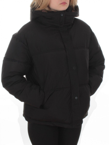 S24-292 BLACK Куртка зимняя женская (150 гр. холлофайбер)