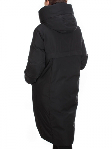 2236 BLACK Пальто женское зимнее AKIDSEFRS (200 гр. холлофайбера)