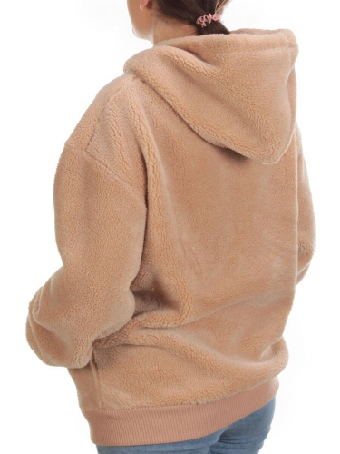 103 BEIGE Худи женское Тедди на флисе