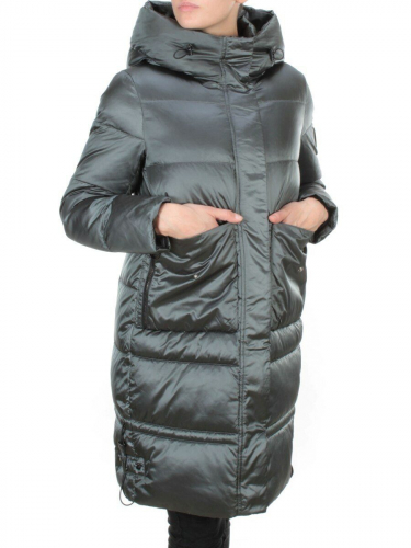 9106 AQUAMARINE Пальто зимнее женское  FLOWEROVE (200 гр. холлофайбера)