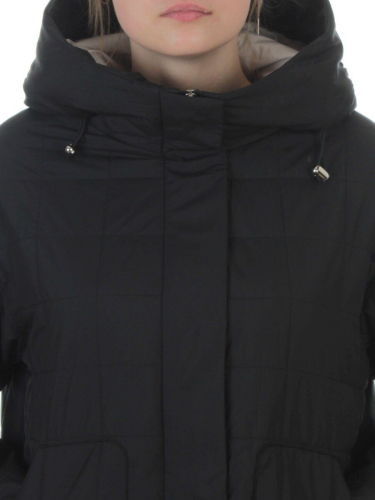 9607 BLACK Куртка стеганная демисезонная женская (100 гр. холлофайбер)