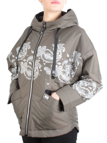 ZW-2312-C SWAMP COLOR Куртка демисезонная женская BLACK LEOPARD (100 гр.синтепон)