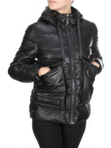 8063 BLACK Куртка демисезонная женская (130 гр. синтепон)
