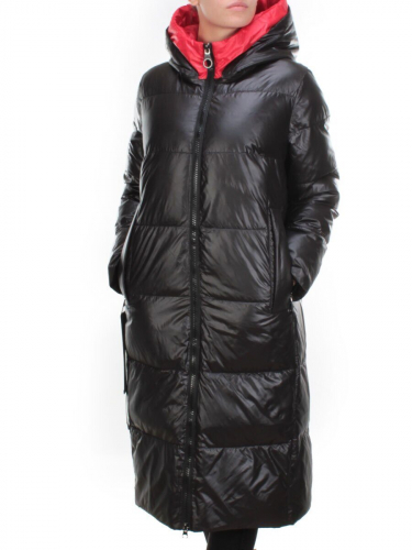 2239 BLACK Пальто женское зимнее AKIDSEFRS (200 гр. холлофайбера)