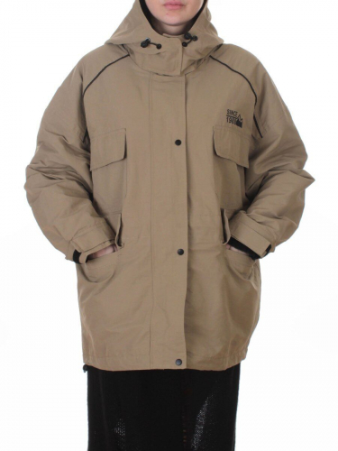 3092 BEIGE/GREEN Куртка демисезонная женская (100 гр. холлофайбер)