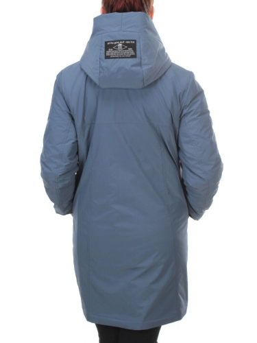105-1 GRAY/BLUE Пальто демисезонное женское FAMILY (100 гр. синтепон)