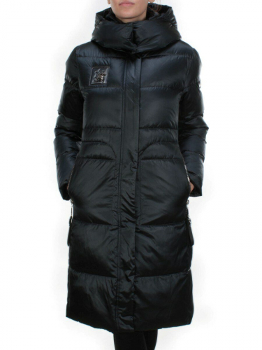 9110 DARK GREEN Пальто зимнее женское FLOWERROVE (200 гр. холлофайбера)