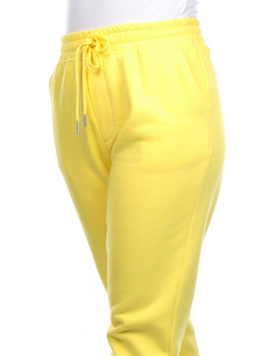 M057 YELLOW Брюки спортивные женские на флисе (100% хлопок) 7986