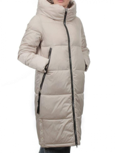 868 LT. BEIGE Пальто зимнее женское (170 гр. холлофайбер)