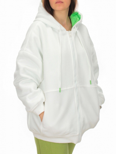 2560 WHITE/GREEN Худи женское (50 гр. синтепон)