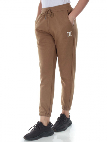 E752 DK. BEIGE Брюки спортивные утепленные женские (хлопок 95%, полиэстер 5%)